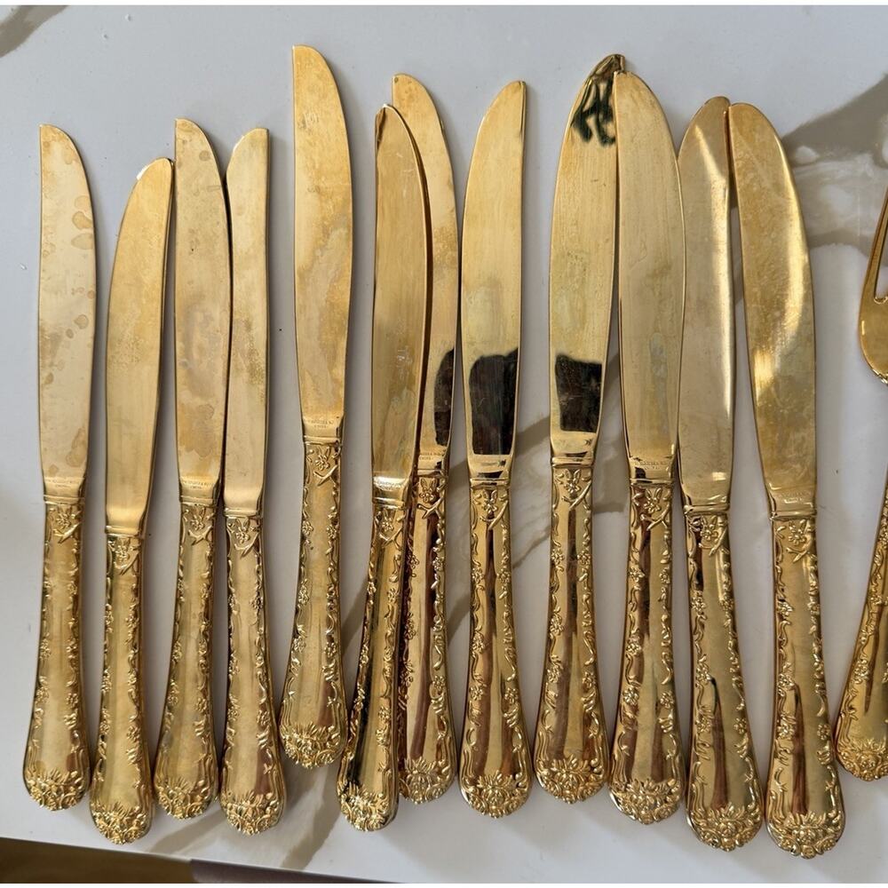 17 William Rogers Enchanted Rose Gold Plated Flatware Stainless Replacements - Picture 3 of 8